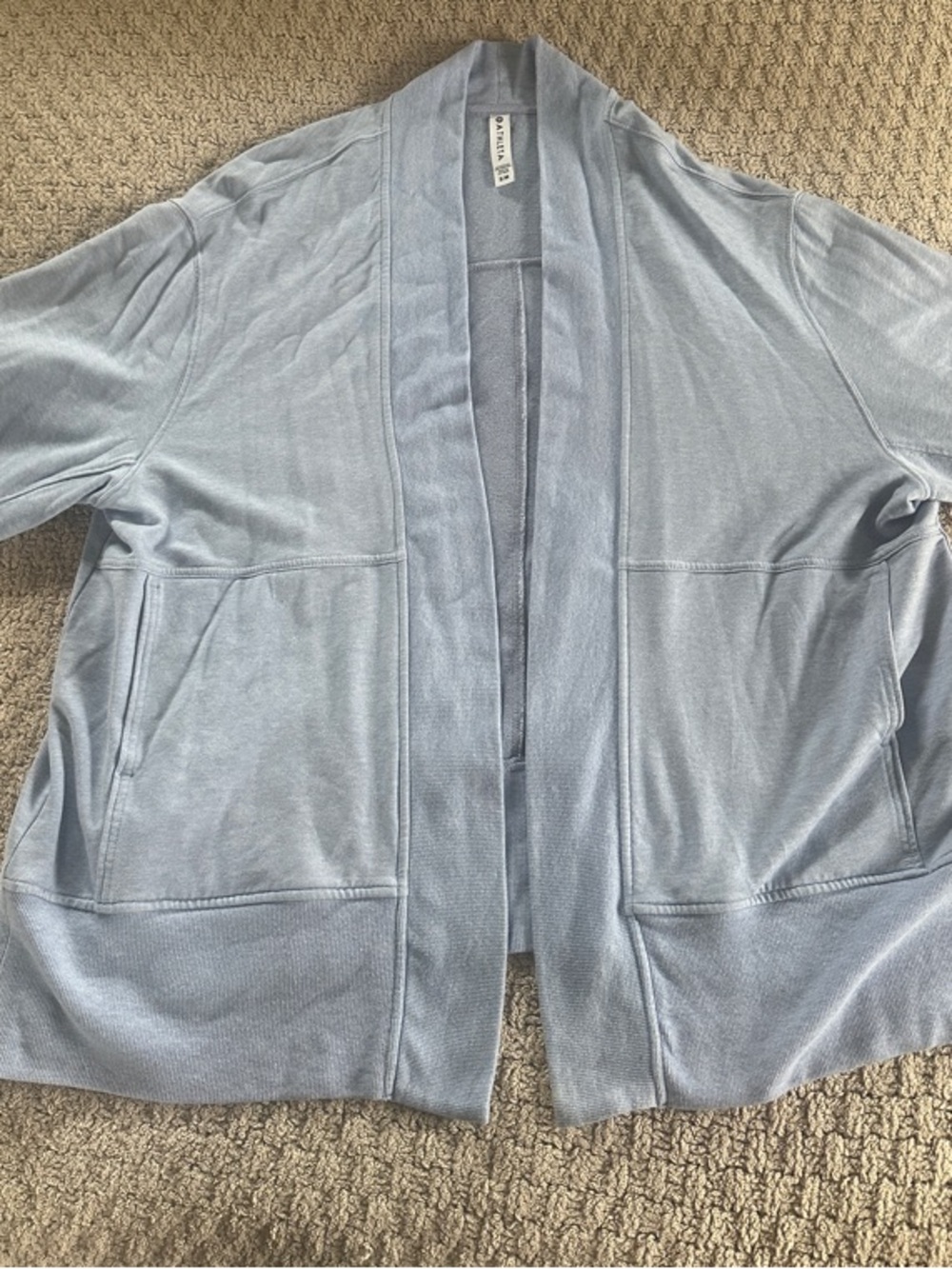 Athleta Light Blue Open Front Cardigan Jacket